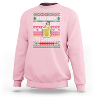 Funny Christmas Sweatshirt Ho Ho Holy Shit I'm Drunk Santa Drinking Beer - Wonder Print Shop