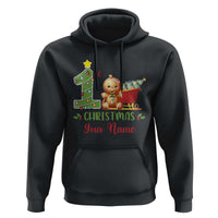 Personalized First Christmas Hoodie Custom Name Baby Gingerbread My 1st Xmas