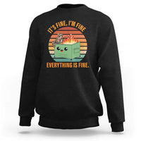 Funny Dumpster Fire Sweatshirt It's Fine I'm Fine Everything's Fine Raccoon - Wonder Print Shop