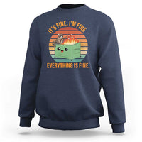 Funny Dumpster Fire Sweatshirt It's Fine I'm Fine Everything's Fine Raccoon - Wonder Print Shop