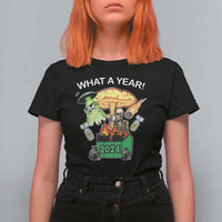 Funny Christmas What A Year Dumpster Fire T Shirt For Women - Wonder Print Shop