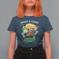 Funny Christmas What A Year Dumpster Fire T Shirt For Women - Wonder Print Shop