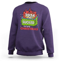 Funny Dumpster Fire Sucked But Yay Christmas 2024 Sweatshirt - Wonder Print Shop