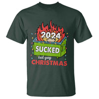 Funny Dumpster Fire Sucked But Yay Christmas 2024 T Shirt - Wonder Print Shop