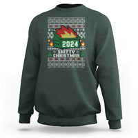 Funny Shitty Christmas 2024 Dumpster Fire Sweatshirt - Wonder Print Shop
