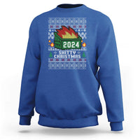 Funny Shitty Christmas 2024 Dumpster Fire Sweatshirt - Wonder Print Shop