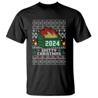 Funny Shitty Christmas 2024 Dumpster Fire T Shirt - Wonder Print Shop