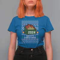 Funny Shitty Christmas 2024 Dumpster Fire T Shirt For Women - Wonder Print Shop