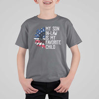 Funny My Son In Law Is My Favorite Child T Shirt For Kid American Flag Sunflower