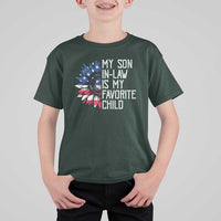 Funny My Son In Law Is My Favorite Child T Shirt For Kid American Flag Sunflower