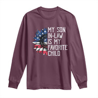 Funny My Son In Law Is My Favorite Child Long Sleeve Shirt American Flag Sunflower