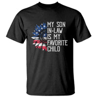 Funny My Son In Law Is My Favorite Child T Shirt American Flag Sunflower