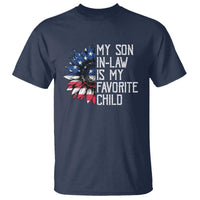 Funny My Son In Law Is My Favorite Child T Shirt American Flag Sunflower
