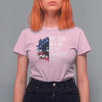 Funny My Son In Law Is My Favorite Child T Shirt For Women American Flag Sunflower