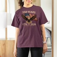 250 Anniversary USA Patriotic Eagle T Shirt For Women 250th 4th Of July 1776 2026 Flag