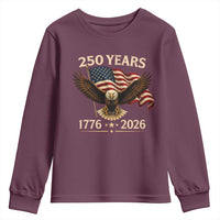 250 Anniversary USA Patriotic Eagle Youth Sweatshirt 250th 4th Of July 1776 2026 Flag