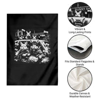 Funny Bunny Gang Garden Flag Vintage Rabbit Meme