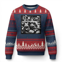 Funny Bunny Gang Ugly Christmas Sweater Vintage Rabbit Meme