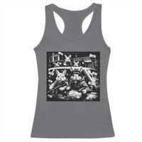 Funny Bunny Gang Racerback Tank Top Vintage Rabbit Meme