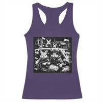Funny Bunny Gang Racerback Tank Top Vintage Rabbit Meme