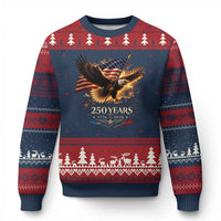 Eagle 250 Anniversary Usa Ugly Christmas Sweater 1776 2026 Patriotic 4th Of July 250 Year American Flag