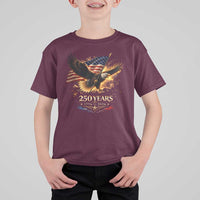 Eagle 250 Anniversary Usa T Shirt For Kid 1776 2026 Patriotic 4th Of July 250 Year American Flag