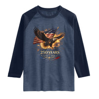 Eagle 250 Anniversary Usa Raglan Shirt 1776 2026 Patriotic 4th Of July 250 Year American Flag