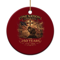 Blessings 250 Years America Ceramic Ornament Christian Patriotic One Nation Under God US Flag