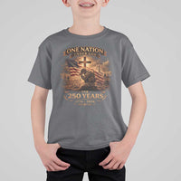 Blessings 250 Years America T Shirt For Kid Christian Patriotic One Nation Under God US Flag