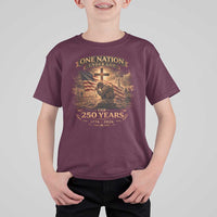Blessings 250 Years America T Shirt For Kid Christian Patriotic One Nation Under God US Flag