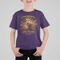 Blessings 250 Years America T Shirt For Kid Christian Patriotic One Nation Under God US Flag