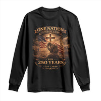 Blessings 250 Years America Long Sleeve Shirt Christian Patriotic One Nation Under God US Flag