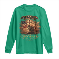 Blessings 250 Years America Long Sleeve Shirt Christian Patriotic One Nation Under God US Flag
