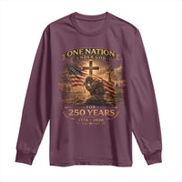 Blessings 250 Years America Long Sleeve Shirt Christian Patriotic One Nation Under God US Flag