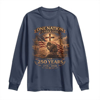 Blessings 250 Years America Long Sleeve Shirt Christian Patriotic One Nation Under God US Flag