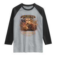 Blessings 250 Years America Raglan Shirt Christian Patriotic One Nation Under God US Flag