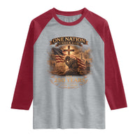 Blessings 250 Years America Raglan Shirt Christian Patriotic One Nation Under God US Flag