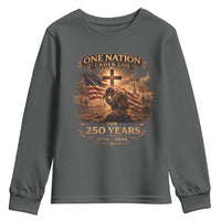 Blessings 250 Years America Youth Sweatshirt Christian Patriotic One Nation Under God US Flag