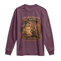 Blessings 250 Years America Long Sleeve Shirt Christian Patriotic One Nation Under God Founding Fathers