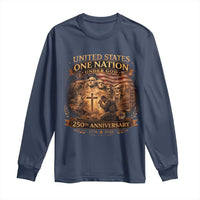 Blessings 250 Years America Long Sleeve Shirt Christian Patriotic One Nation Under God Founding Fathers
