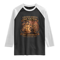 Blessings 250 Years America Raglan Shirt Christian Patriotic One Nation Under God Founding Fathers