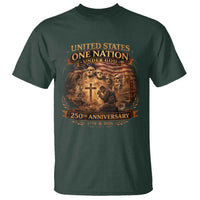 Blessings 250 Years America T Shirt Christian Patriotic One Nation Under God Founding Fathers