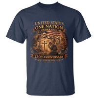 Blessings 250 Years America T Shirt Christian Patriotic One Nation Under God Founding Fathers
