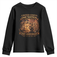 Blessings 250 Years America Youth Sweatshirt Christian Patriotic One Nation Under God Founding Fathers