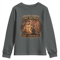 Blessings 250 Years America Youth Sweatshirt Christian Patriotic One Nation Under God Founding Fathers