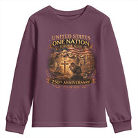Blessings 250 Years America Youth Sweatshirt Christian Patriotic One Nation Under God Founding Fathers