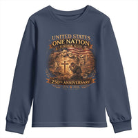 Blessings 250 Years America Youth Sweatshirt Christian Patriotic One Nation Under God Founding Fathers