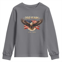 250 Years USA Youth Sweatshirt Patriotic Eagle America Flag 250th Anniversary 1776 2026