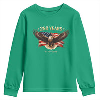 250 Years USA Youth Sweatshirt Patriotic Eagle America Flag 250th Anniversary 1776 2026