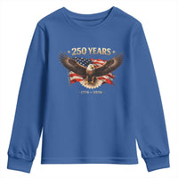 250 Years USA Youth Sweatshirt Patriotic Eagle America Flag 250th Anniversary 1776 2026
